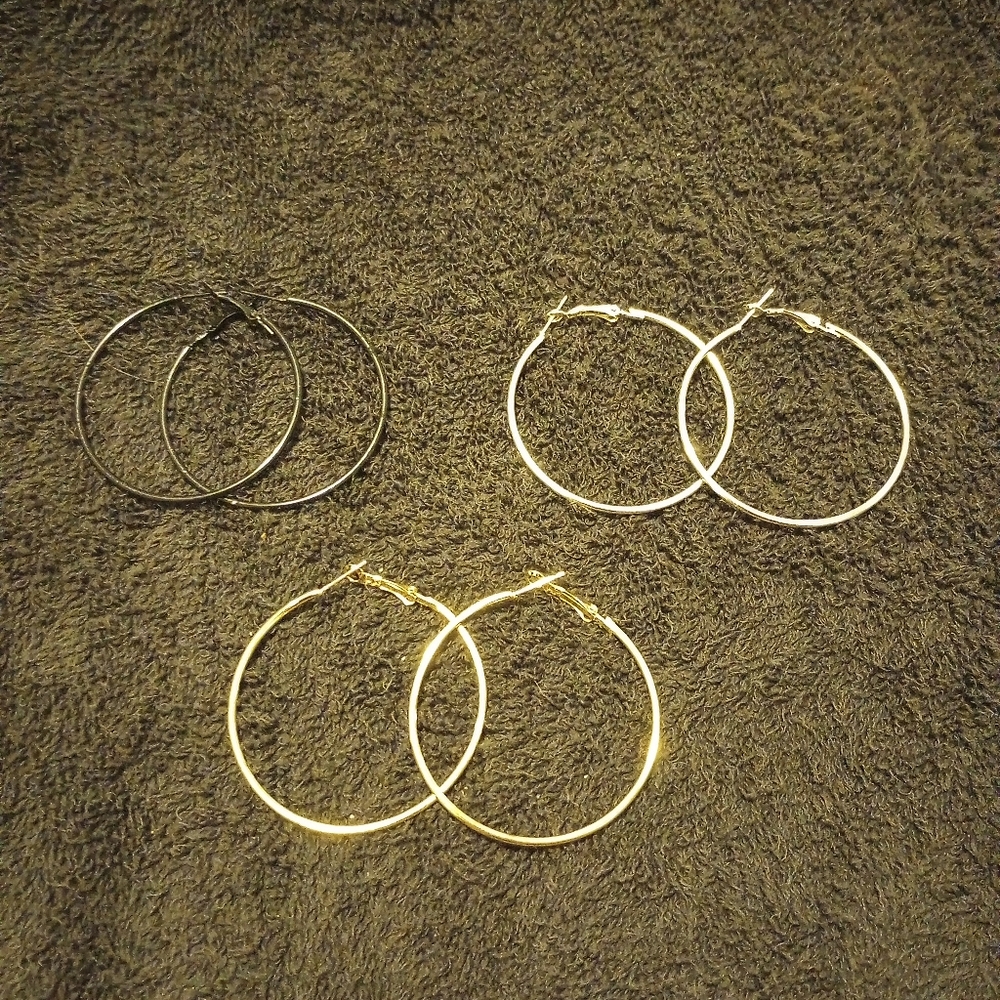 Hoop Earrings, set of 3